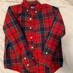 Christmas plaid button down